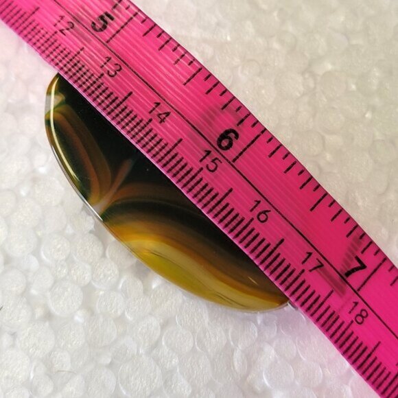 Yellow and Green Agate Ring Adjustable Band Handmade Semi Precious Ring - Picture 6 of 10